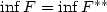 $\inf F=\inf F^{**}$