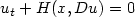 $u_t+H(x,Du) = 0$