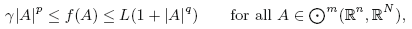 \[\gamma|A|^p\le f(A)\le L(1+|A|^q)\qquad \mbox{for all }A \in {\textstyle \bigodot^m}(\R^{n},\R^{N}),\]